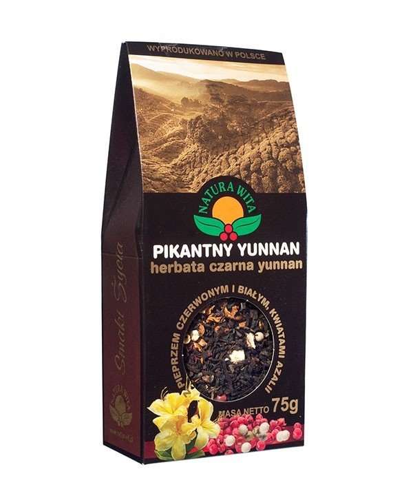 Herbata Czarna Yunnan z Pieprzem Czarnym i Kwiatami Azali 75g