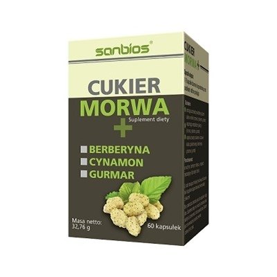 Cukier Morwa + Berberyna, Cynamon, Gurmar 60kapsułek