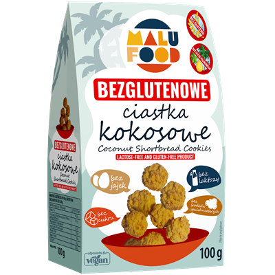 Ciastka Kokosowe Bezglutenowe bez Cukru 100g