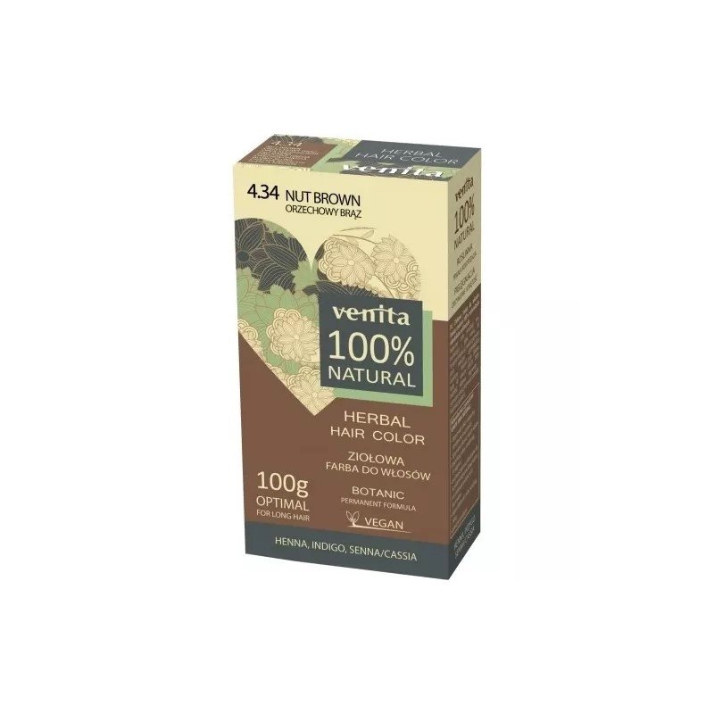 Farba do Włosów Ziołowa Orzechowy Brąz 100g