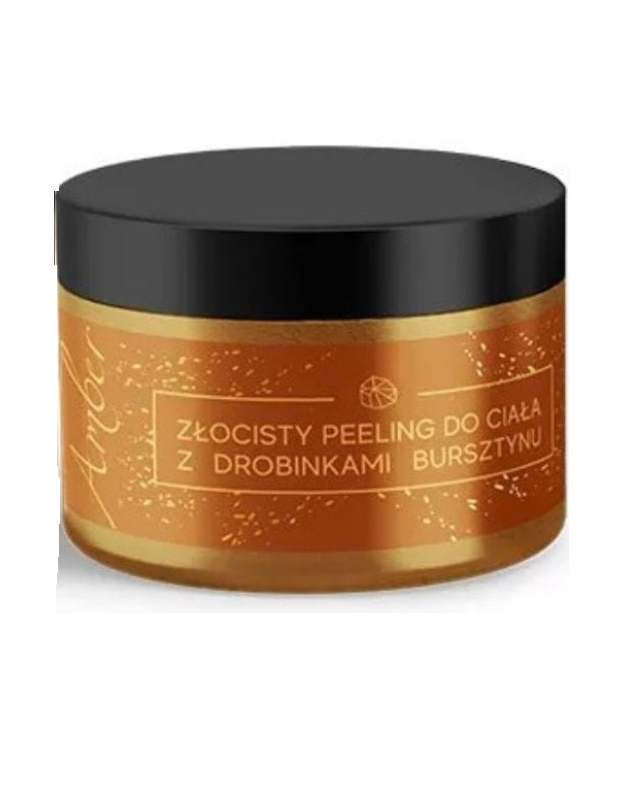 Złocisty Peeling do Ciała z Drobinkami Bursztynu 300g