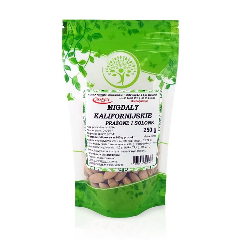 Migdały Kalifornijskie Prażone Solone 250g