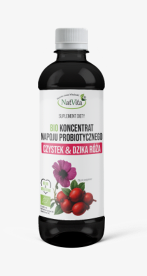 Koncentrat Napoju Probiotycznego Skórka Dzikiej Róży i Czystek BIO 500ml 