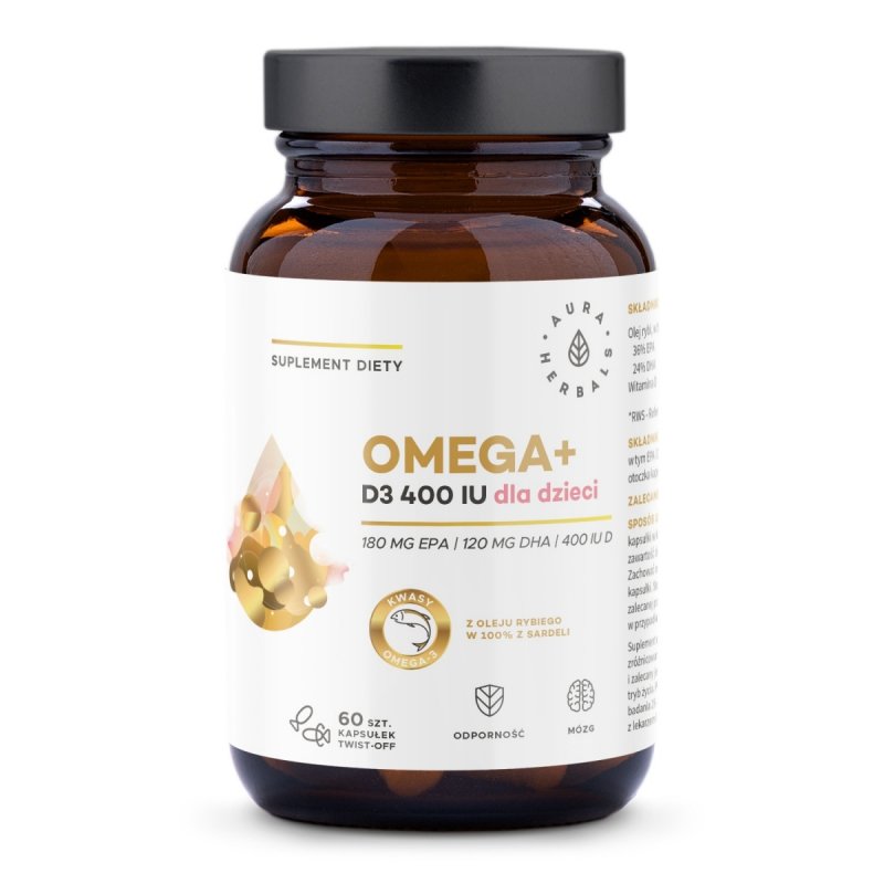 Omega 3 + D3 dla Dzieci 60 kapsułek 