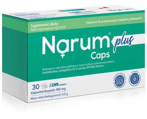 Probiotyk Narum Plus PRAWIDŁOWA PERYSTALTYKA JELIT 30 kapsułek