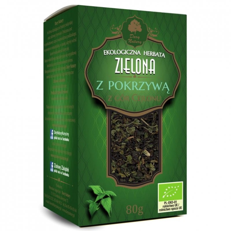Herbata Zielona z Pokrzywą EKO 80g