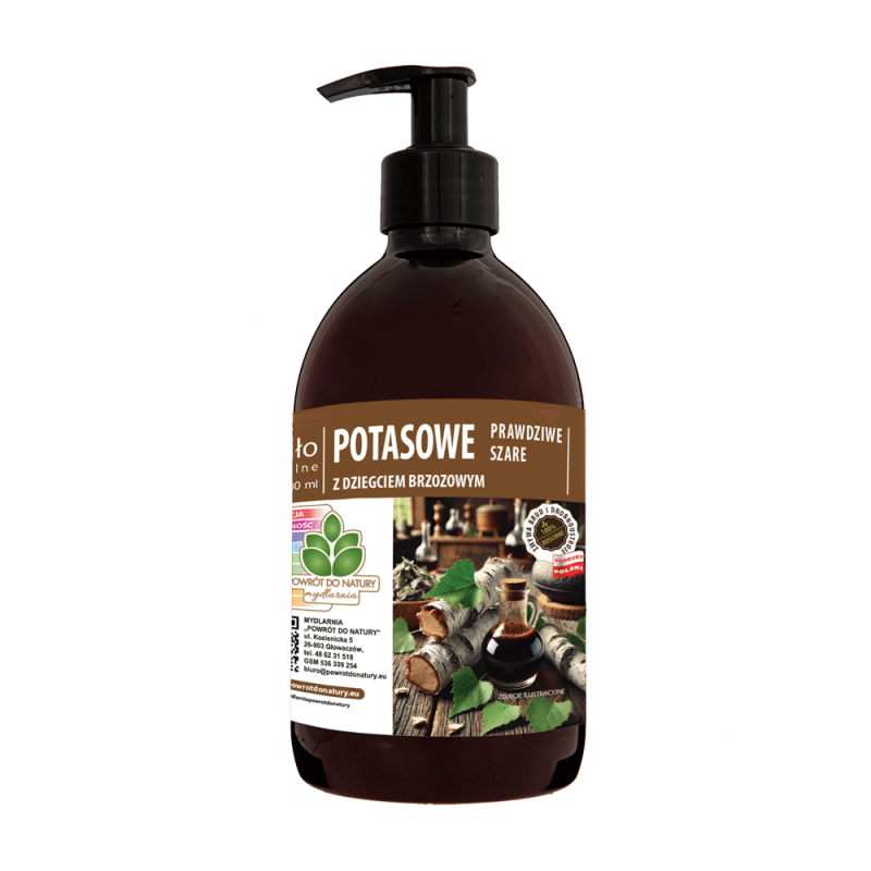 Mydło Potasowe "Prawdziwe Szare" z Dziegciem Brzozowym 500ml