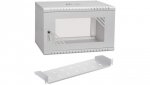 Szafa wisząca RACK 19 6U 350mm szara z półką przeszklona PRO LIGHT