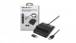 Qoltec Inteligentny czytnik chipowych kart ID SCR-0636 USB 2.0 + Adapter USB-C