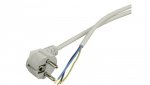 Przewód przyłączeniowy z wtyczką WJ-22 z/u Uni-Schuko 3m H03VVF 3x1,5 biały