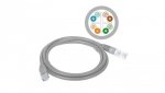 Patchcord UTP kat.6 kabel sieciowy LAN 2x RJ45 linka szary 3m Alantec