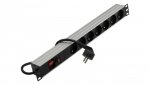Listwa zasilająca antyprzepięciowa RACK 19 1U 7 gniazd z wyłącznikiem 1,8m