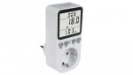 Miernik energii GreenBlue, watomierz, typ F, 220-240V AC, 50Hz, max. obciążenie 16A, IP20, wbudowana bateria, GB364 F