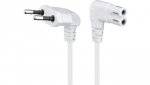 Kabel przyłączeniowy z wtyczką Euro, obustronnie kątowy, 1,5 m, biały - Długość kabla 1.5 m