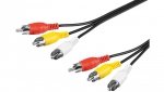 Kabel łączący Composite Audio Video, 3 x cinch - Długość kabla 2 m
