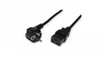 Kabel zasilający z uziemieniem ROLINE - IEC320-C19 16A, czarny, 3 m