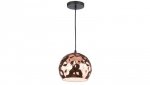 Lampa dekoracyjna wisząca miedziany klosz z przetłoczeniami fi:200mm dł:1000mm E27 max 60W IP20 V-TAC VT-8200