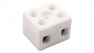 Złączka gwintowa porcelanowa 4mm² 2-tory biała z 1 otworem do przykręcania CPO-5A-2P 80712516