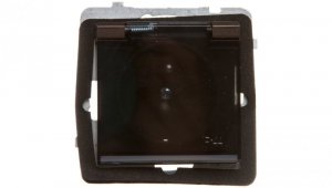 SONATA Gniazdo bryzgoszczelne z/u IP44 klapka przezroczysta czekoladowy metalik GPH-1RZ/m/40/d