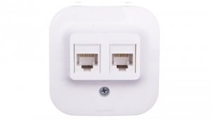 FORIX Gniazdo komputerowe podwójne RJ45 kat.5e UTP białe 782428