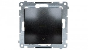 Simon 54 Premium Łącznik żaluzjowy trójpozycyjny 1-0-2, szybkozłącza, antracyt DZW1K.01/48