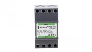 Transformator 1-fazowy modułowy bezpieczeństwa PSS 20N 230/ 24V 0,83A, na szynę DIN, IP20, Ta 40, 16024-9878