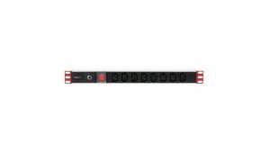 Listwa Zasilająca PDU Rack 1U 230V/10A 8x C13 Kabel 2m