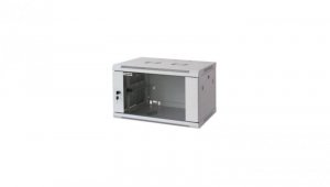 Szafka wisząca złożona 6U 600x450 rack 19 drzwi szkło szara