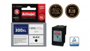 Tusz Activejet AH-300BRX (zamiennik HP 300XL CC641EE Premium 20 ml czarny)