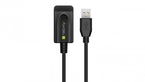 Kabel Przedłużacz Aktywny USB 2.0 A-A M/F 5m Czarny