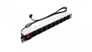 Listwa zasilająca RACK 19 cali 1U 9 gniazd z wtykiem C14 i wyłącznikiem NEKU /1,8m/