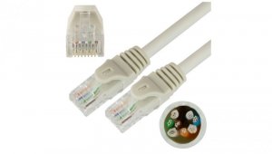 Patchcord UTP kat.5e kabel sieciowy LAN 2x RJ45 linka szary 0,5m NEKU