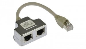 Adapter typu rozdzielacz 2xRJ45/1xRJ45 kat.5e FTP