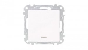 Przycisk 1-biegunowy z podświetleniem, biały, Sedna Design i Elements SDD111111L
