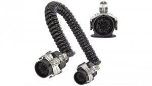 Przewód spiralny QLY-s kabel do naczepy zakończony metalowymi wtykami 7-pin typu N 24V 4m