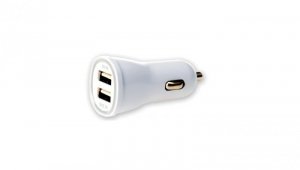 Samochodowa Ładowarka 2X USB 5V 1A/2.1A Biała IUSB2-CAR2-2A2P