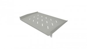 Półka 1U 300mm Rack 19, 2 pkt mocowania, perforowana, szara