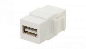 Gniazdo komputerowe USB 2.0 A / A moduł typu keystone biały Mediabox
