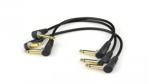 KLOTZ Zestaw 3x Kabel Złączka do Efektów Gitarowych Jack 6,3mm Mono (wtyk kątowy / wtyk kątowy) 15cm