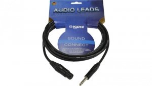 KLOTZ Kabel mikrofonowy XLR (gniazdo) / Jack 6,3mm Stereo (wtyk) 3m