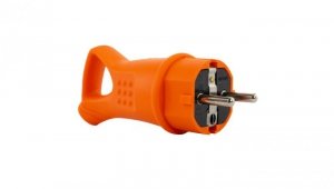Wtyczka gumowa 16A 230V IP44 z uchwytem pomarańczowa AEI602297-O