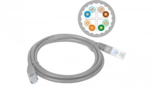 Patch-cord U/UTP kat.6A LSOH 5.0m szary KKU6ASZA5.0