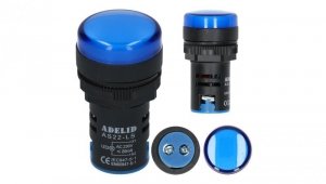 Lampka kontrolna sterownicza niebieska LED fi:22 230V