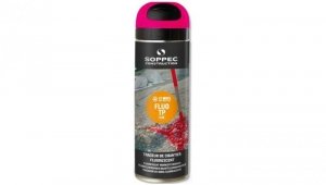 Farba geodezyjna do znakowania spray różowa SOPPEC Fluo T.P.