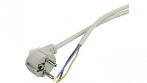 Przewód przyłączeniowy z wtyczką WJ-22 z/u Uni-Schuko 3m H03VVF 3x1,5 biały