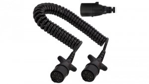 Przewód spiralny QLY-s kabel do naczepy zakończony zalewanymi wtykami 7-pin typu N 24V 4m