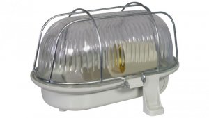 Oprawa kanałowa OWAL 60W E27 z siatką metalową IP44 szara D.3166S