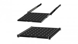 Półka wysuwana do szafy RACK 19 1U 450mm z uchwytem czarna