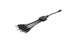 Rozgałęźnik DC 5.5X2.1 6W-1G czarny 24cm 22/20awg