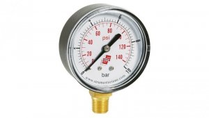 Manometr standardowy z przyłączem dolnym, śr. 40mm, 0-16bar, G1/4, M40R.PL016G14